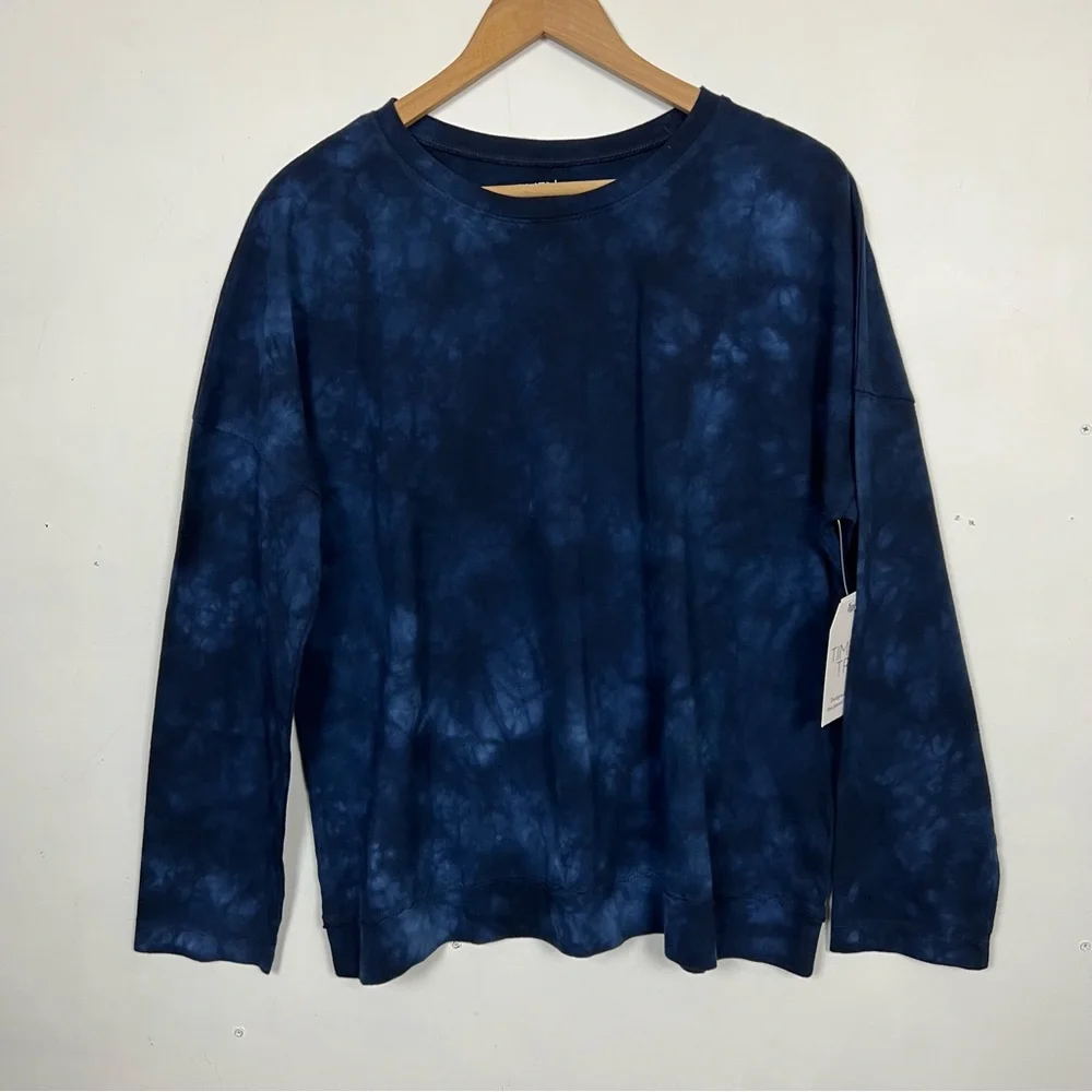 NWT Time And Tru Oversized Dark Navy Tye Dye T - Shirt / Pullover Sz M - Picture 8 of 15